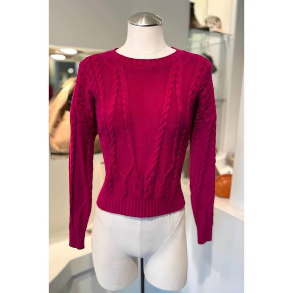 NEW JESSIE LIU raglan sweater in magenta - Picture 1 of 1